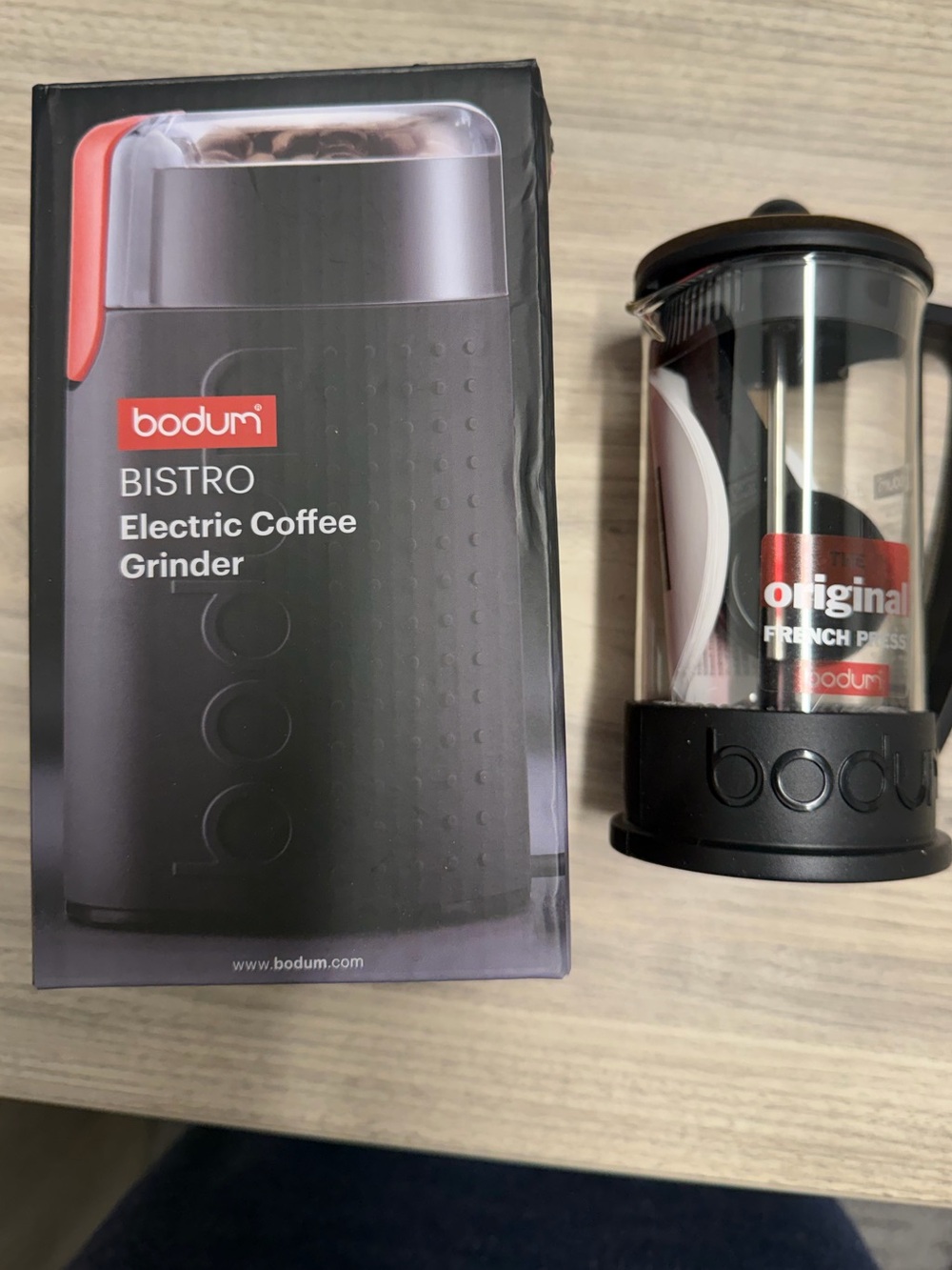 Bodum Electric Coffee Grinder + Original French Press